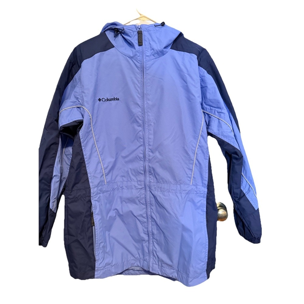 Columbia Womens Size Medium Blue Pocketed Full‎ Zip Hooded Jacket